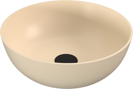 BANERA ROUND umywalka kompozytowa nablatowa, średnica 39cm, beż mat