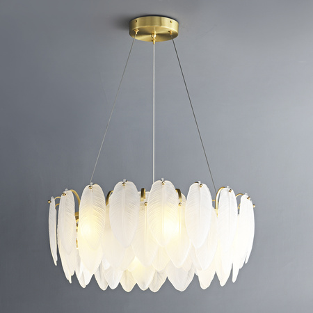 Lampa wisząca PIUMA 60 cm – biała, okrągła oprawa sufitowa
