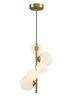 Lampa wisząca MOLECULA 38 cm - biało złota pionowa lampa do salonu