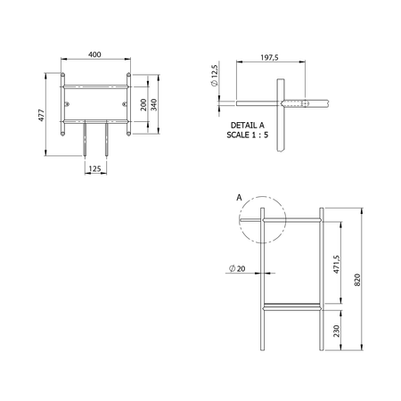 PUNO konsola pod umywalkę 400x820x360mm, czarny