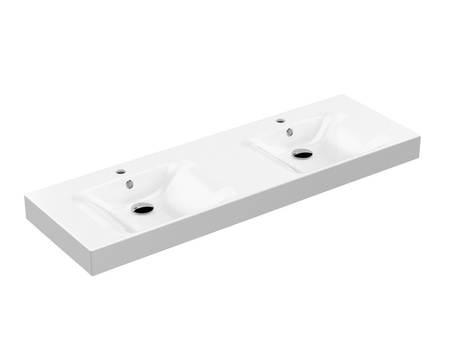 CENTO umywalka ceramiczna podwójna 140x45cm, biały