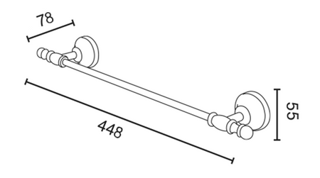 PERLA wieszak na ręczniki 448mm, złoto