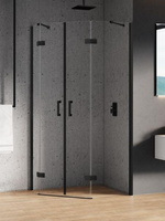 KABINA NEW AZURA BLACK ASYMETRYCZNA U 100x80x195 CZYSTE 6mm ACTIVE SHIELD