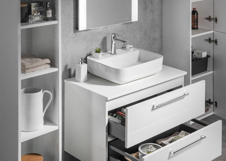 CIRASA szafka pod umywalkę 79,8x52x46cm, biały połysk