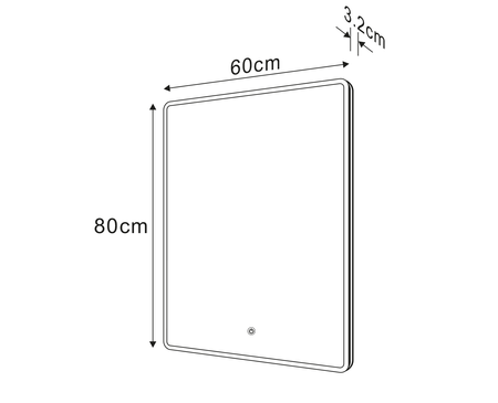 PIRI lustro z oświetleniem LED 60x80cm, czujnik dotykowy, 2700-6500K