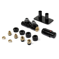 Zestaw zaworów Twins kątowy prawy Czarny Mat