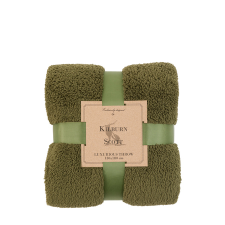 Teddy Fleece Throw Olive 1300x1800mm