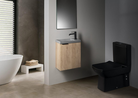 AGOS umywalka betonowa, 40x22cm, lewa/prawa, szary półpołysk