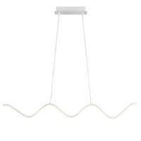 Lampa wisząca ZIGZAG 90 cm - LED, biała, falista listwa
