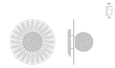 Lampa ścienna SUN M złota 35 cm