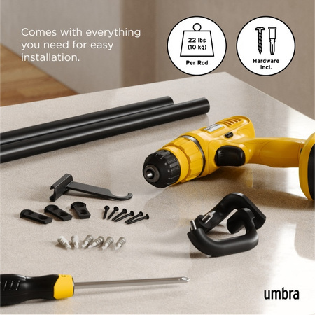 UMBRA karnisz TWILIGHT 76 - 213 cm        czarny mat