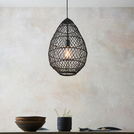 Pimva 1 Pendant Light Black Rattan