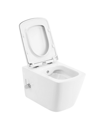 Miska WC wisząca z deską prostokątna biały połysk ORION TR2237