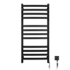 Elektryczny grzejnik łazienkowy drabinkowy CZARNY STUGNA Sensor 480х1000 Prawa strona podłączenia, sterowanie dotykowe, regulator temperatury, Timer wyłączania