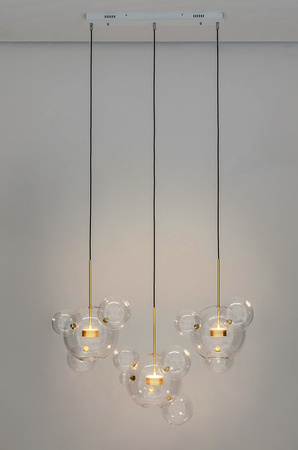 MOOSEE lampa wisząca CAPRI LINE 3 złota   - 180 LED, aluminium, szkło
