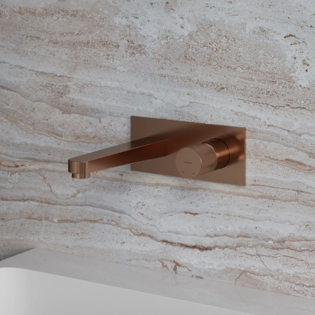 CONTOUR bateria umywalkowa podtynkowa, miedź szczotkowana
