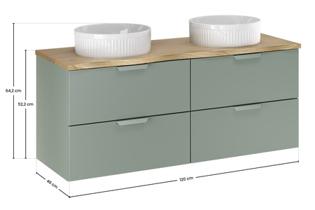 Zestaw meblowy 120cm z blatem i 2 umywalkami nablatowymi Beyond