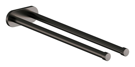 Podwójny reling na ręczniki 40 cm - Nieruchomy szczotkowany grafit pvd