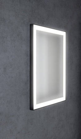 GANO lustro z oświetleniem LED 60x80cm, czarny