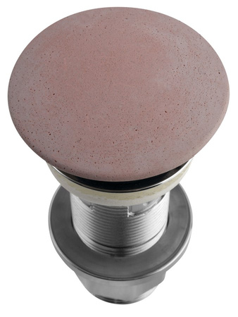 Korek umywalkowy 5/4'', klik-klak, betonowy grzybek, 10-80mm, różowy mat