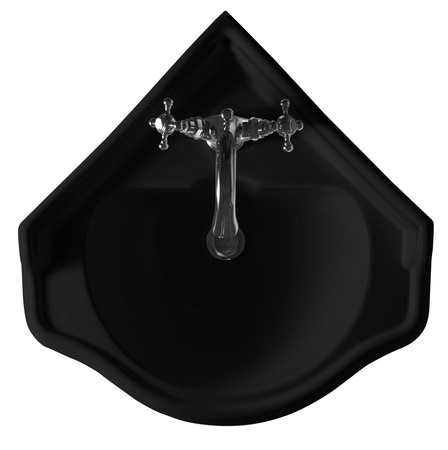 RETRO umywalka narożna 57,5x58cm, czarny mat