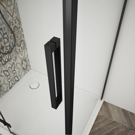 TRINITY BLACK drzwi prysznicowe do wnęki 800 mm, szkło matowe, lewe