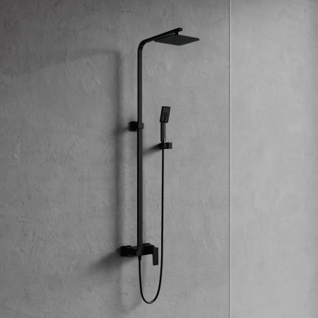 PARMA system prysznicowy natynkowy, czarny mat