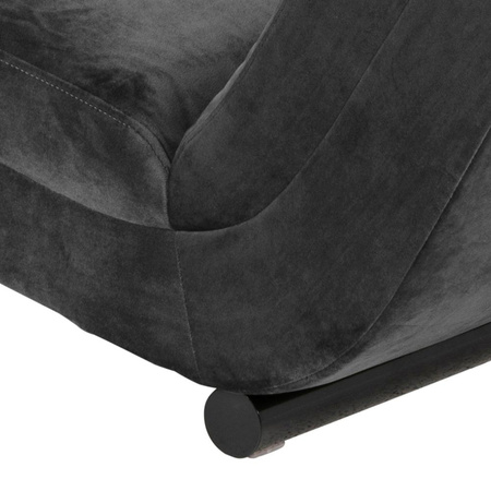 Szezlong Slinky – dark grey welur, pikowania poziome ACTONA