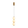 Lampa wisząca PERLA LED 12 cm - złoty akcent z trzema białymi kloszami