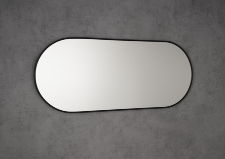 AROWANA lustro owalne w ramie 50x120cm, czarny mat