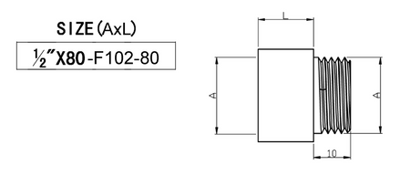 Przedłużka 1/2"x80mm, mosiądz