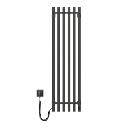 Elektryczny grzejnik łazienkowy CZARNY LEVANTE Sensor 330х1200 Lewa strona podłączenia, sterowanie dotykowe, regulator temperatury, Timer wyłączania
