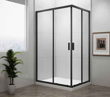 EASY BLACK kabina prysznicowa 900x800mm, szkło czyste