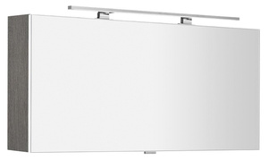 CLOE szafka z lustrem z oświetleniem LED, 120x50x18cm, dąb srebrny