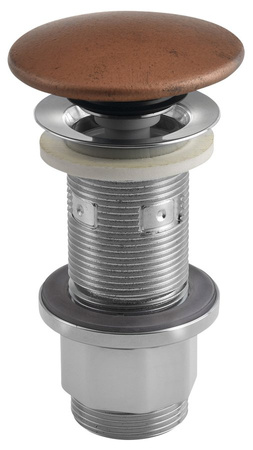 Korek umywalkowy 5/4'', klik-klak, betonowy grzybek, 10-80mm, miedź mat