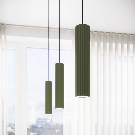 Lampa wisząca KARBON 1 zielony oliwkowy