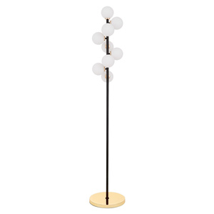 LAMPA STOJĄCA PODŁOGOWA CZARNO-ZŁOTA PETRICA W9