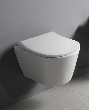 AVVA CLEANWASH WC wiszące z funkcją bidetu, Rimless, 35,5x53cm, biały