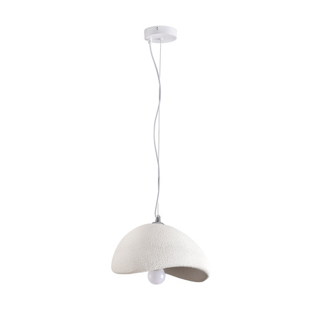Lampa wisząca STONE 30 cm - biała lampa w stylu japandi