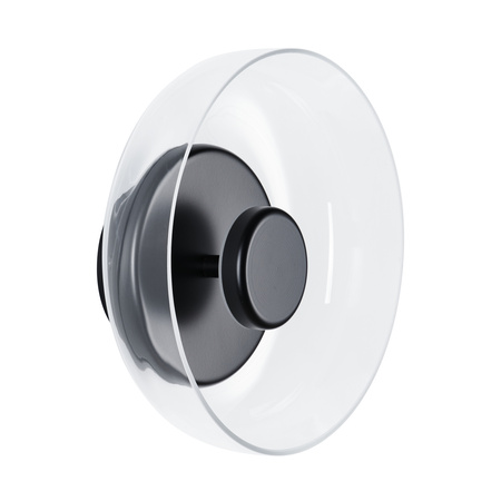 Lampa ścienna DISCO 23 cm - LED, szkło, czarna