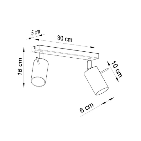 Plafon RING 2 czarny
