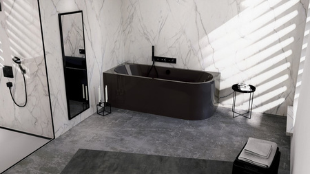 VIVA L MONOLITH wanna przyścienna 180x75x60cm, szary