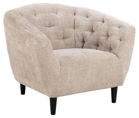 Fotel Ria – beżowy fotel Juto 4 z czarnymi nogami z drewna kauczukowego ACTONA