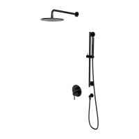 Y system prysznicowy podtynkowy, 2-wyjściowy, czarny półmat