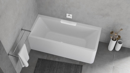 CASCATA L MONOLITH wanna prostokątna 180x80x60cm, kaskada biała