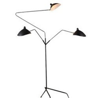 CRANE-3F - lampa podłogowa metalowa 3-ramienna, czarna, 210 cm