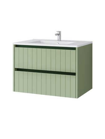Szafka łazienkowa wisząca z umywalką 70 cm szałwia mat MELITO 002-SU70-03+UP4530-700