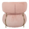 Fotel LOW TEDDY PINK różowy - stal