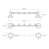 X-ROUND E 5-haczyk na ręczniki 395mm, chrom