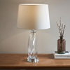 Lampa stołowa Gideon – przezroczysty / nikiel, 35 × 35 × 59,5 cm